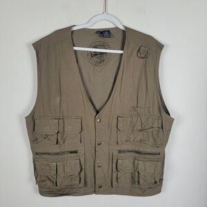 Expeditions Vest Men Medium Khaki Brown Tactical Utility Hunting Fishing Outdoor